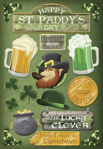 Karen Foster St. Patrick's Day Irish At Heart Cardstock Stickers