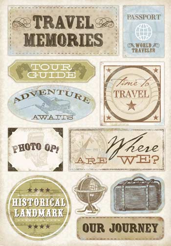 Karen Foster Travel Adventure Awaits Cardstock stickers