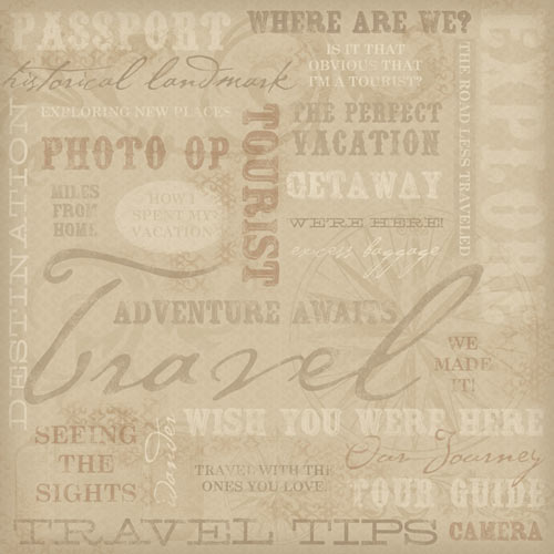 Karen Foster Travel Explorer Collage scrapbook paper