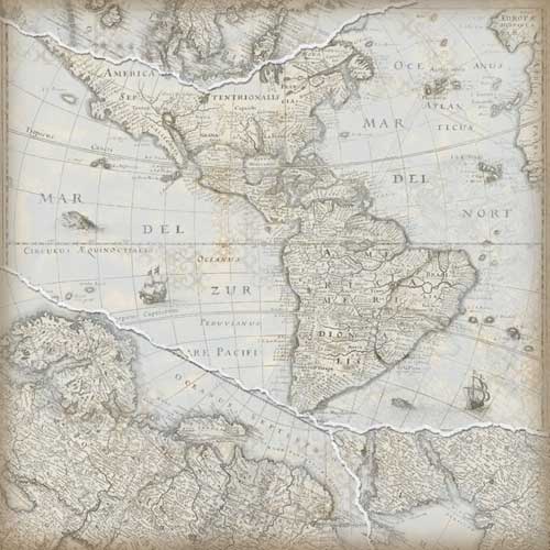 Karen Foster Travel Old World Map scrapbook paper