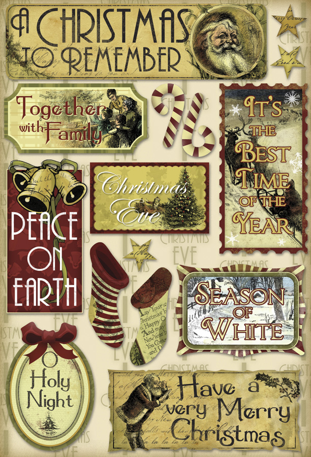 Karen Foster Vintage Christmas Holy Night Cardstock Sticker