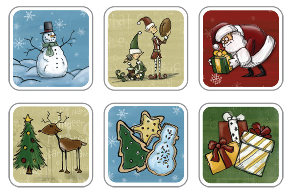 Karen Foster Whimsical Christmas Holiday Bubble Brads