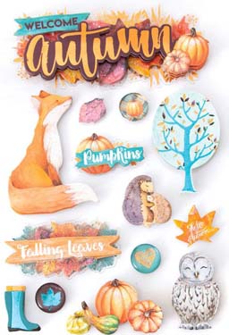 Paper House Productions Autumn Woods Welcome Autumn 3D Sticker