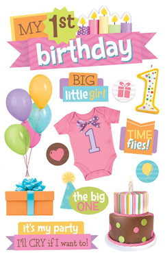 Paper House Productions Baby Girl 1st Birthday 3D