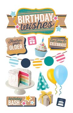 Paper House Productions Birthday Wishes 3D Sticker