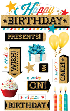Paper House Productions Happy Birthday 2 3D Sticker