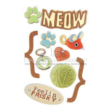 Paper House Productions Meow Glitter 3D Chipboard