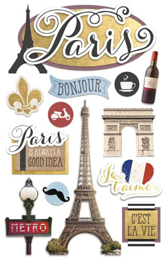 Paper House Productions Discover France Paris 3D Sticker