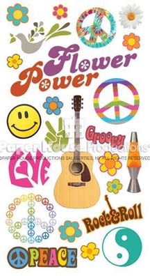 Paper House Productions Flower Power Glitter Rub On