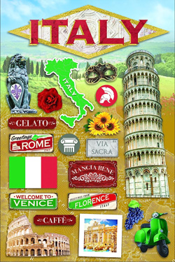 Paper House Productions Travel Italy 3D Sticker