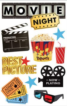 Paper House Movie Night 3D Sticker