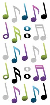 Paper House Productions Music Musical Notes Puffy Stickers