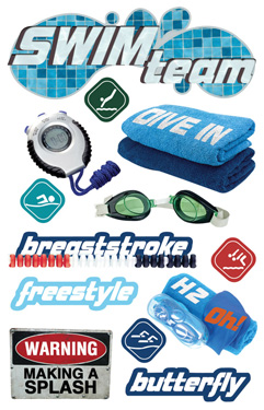Paper House Productions Swimming Swim Team 3D Sticker