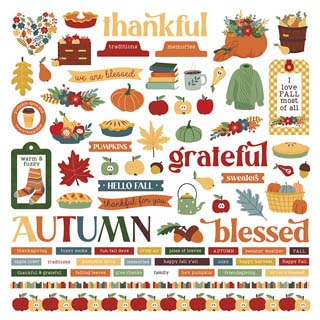 PhotoPlay Autumn Greetings 12x12 Element Stickers