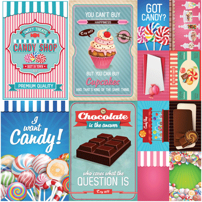 Reminisce Candy Shoppe 12x12 Poster Sticker