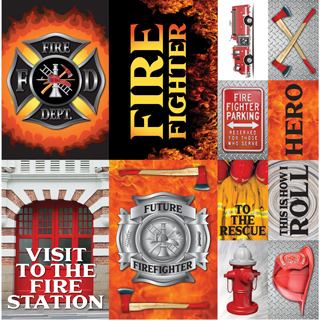 Reminisce Firefighter 12x12 Poster Sticker