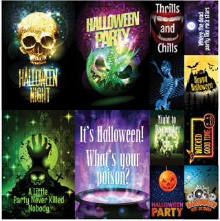 Reminisce Halloween Party 17 12x12 Poster Sticker