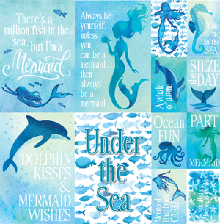 Reminisce Mermaid's Tale 12x12 Poster Sticker