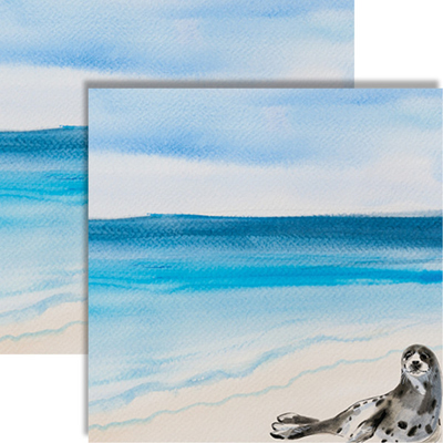 Reminisce Seaside Watercolor Seal
