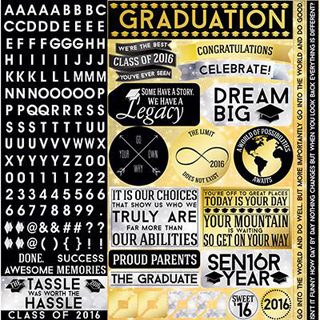 Reminisce The Graduate 2016 12x12 Alpha Variety sticker