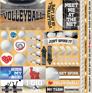 Reminisce The Volleyball Collection 2 12x12 Elements Sticker