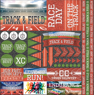 Reminisce Track & Field 12x12 Elements Sticker