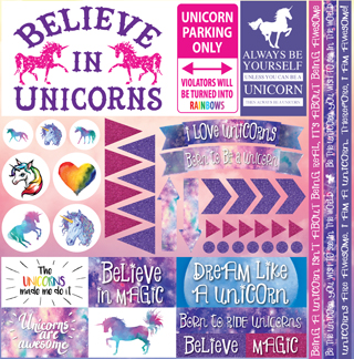 Reminisce Unicorn Magic 12x12 Element Sticker