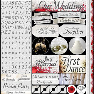 Reminisce Wedding Day 12x12 Alpha Variety Sticker
