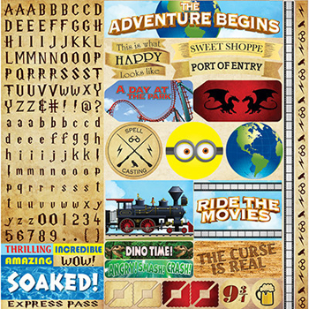 Reminisce Worlds Of Adventure 12x12 Alpha Variety Sticker