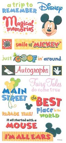 SandyLion Disney Sticker Theme Park Phrases
