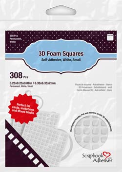 Scrapbook Adhesives by 3L Foam Squares Sm White