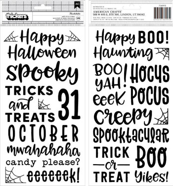 American Crafts Thickers Spooky Phrases