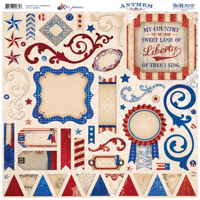 Bo Bunny Anthem 12x12 Chipboard