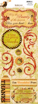 Bo Bunny Apple Cider Giving Thanks Cardstock Sticker