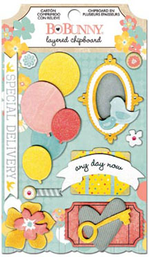 Bo Bunny Baby Bump Layered Chipboard