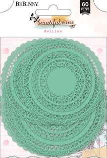 Bo Bunny Beautiful Things Teal Doilies