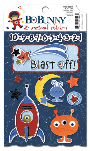 Bo Bunny Blast Off Dimensional Stickers