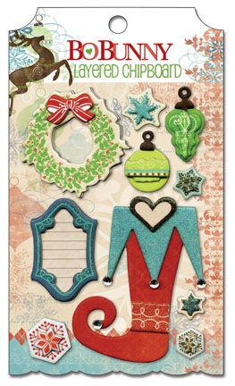 Bo Bunny Blitzen Layered Chipboard