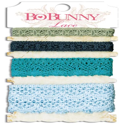 Bo Bunny Blossoms Denim Blue Lace