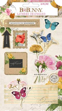 Bo Bunny Botanical Journal Layered Chipboard