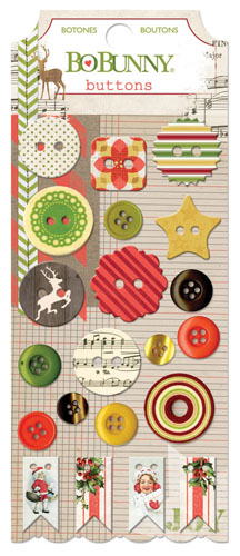 Bo Bunny Christmas Collage Buttons