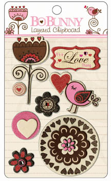 Bo Bunny Crazy Love Layered Chipboard