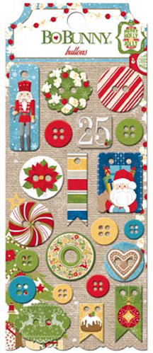 Bo Bunny Dear Santa Buttons