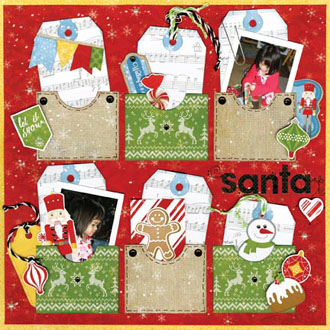 Bo Bunny Dear Santa layout