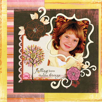 Bo Bunny Delilah Leaves scrapbook layout