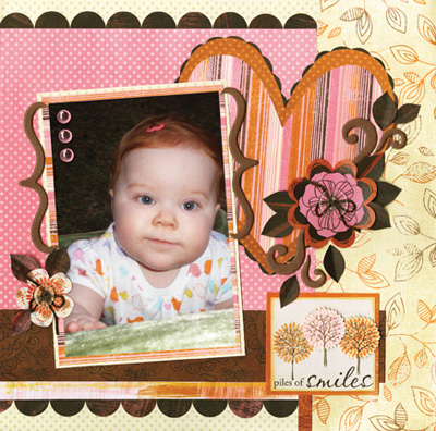 Bo Bunny Delilah Piles scrapbook layout