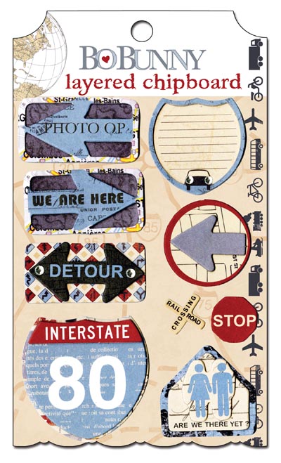 Bo Bunny Detour Layered Chipboard