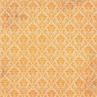 Bo Bunny Double Dot Damask Orange Citrus