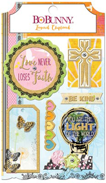 Bo Bunny Faith Layered Chipboard