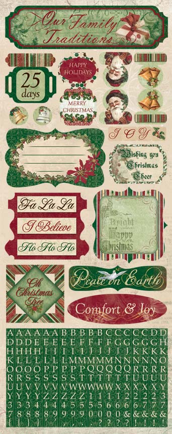 Home For The Holidays Christmas Believe Wonderful Bo Bunny Cardstock Sticker
